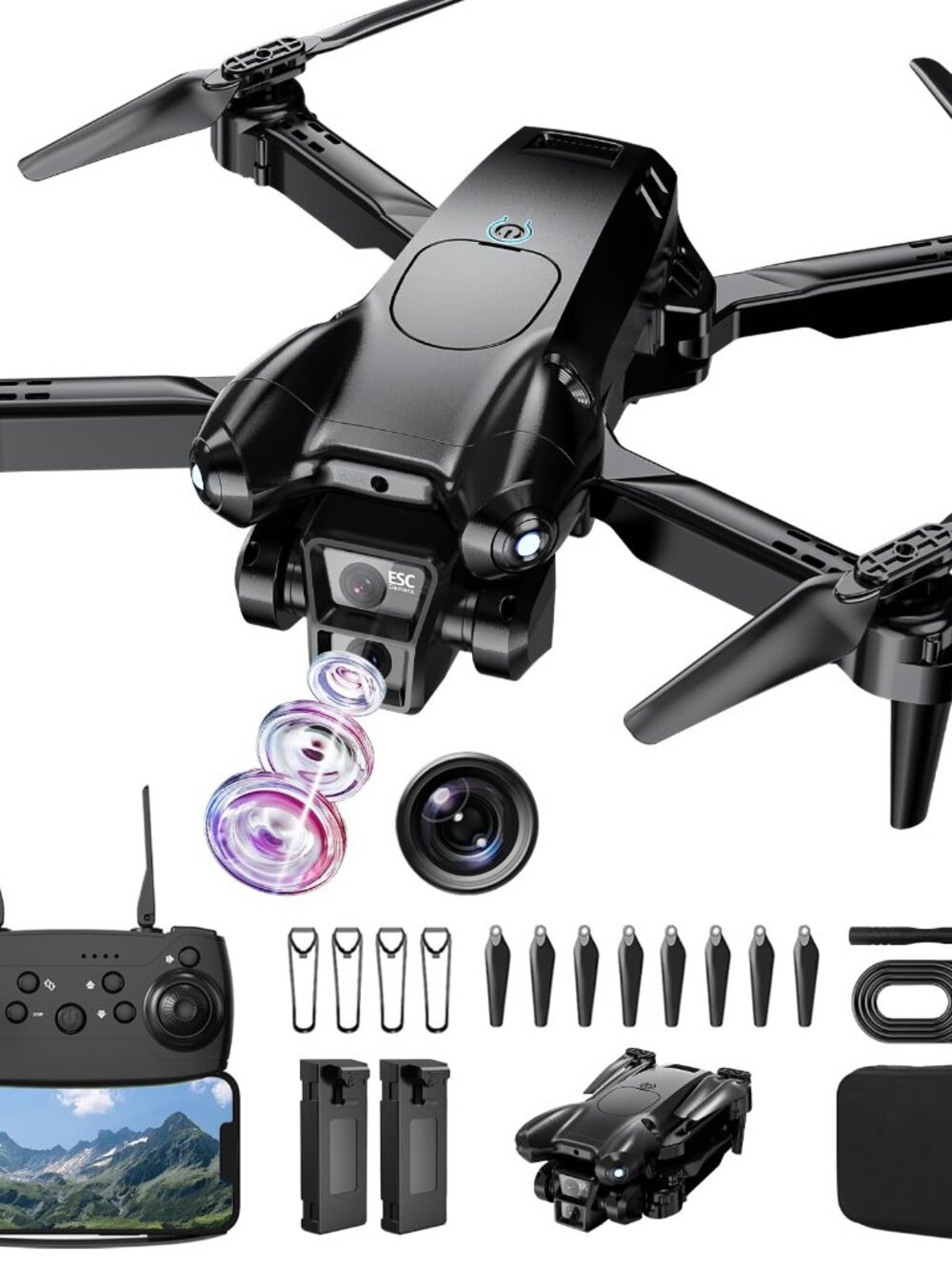 NEW Drone with Camera 1080P HD Mini for Beginners Kids Adults Foldable RC Stable